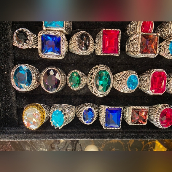 Lot of 30pcs cz stone / turquoise ring - Picture 2 of 4